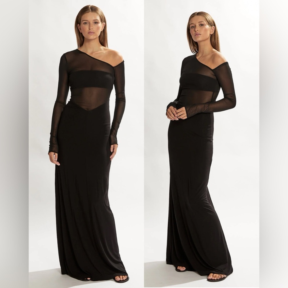 One Mile | NWT! Blane Mesh Maxi Dress Black Size: Small